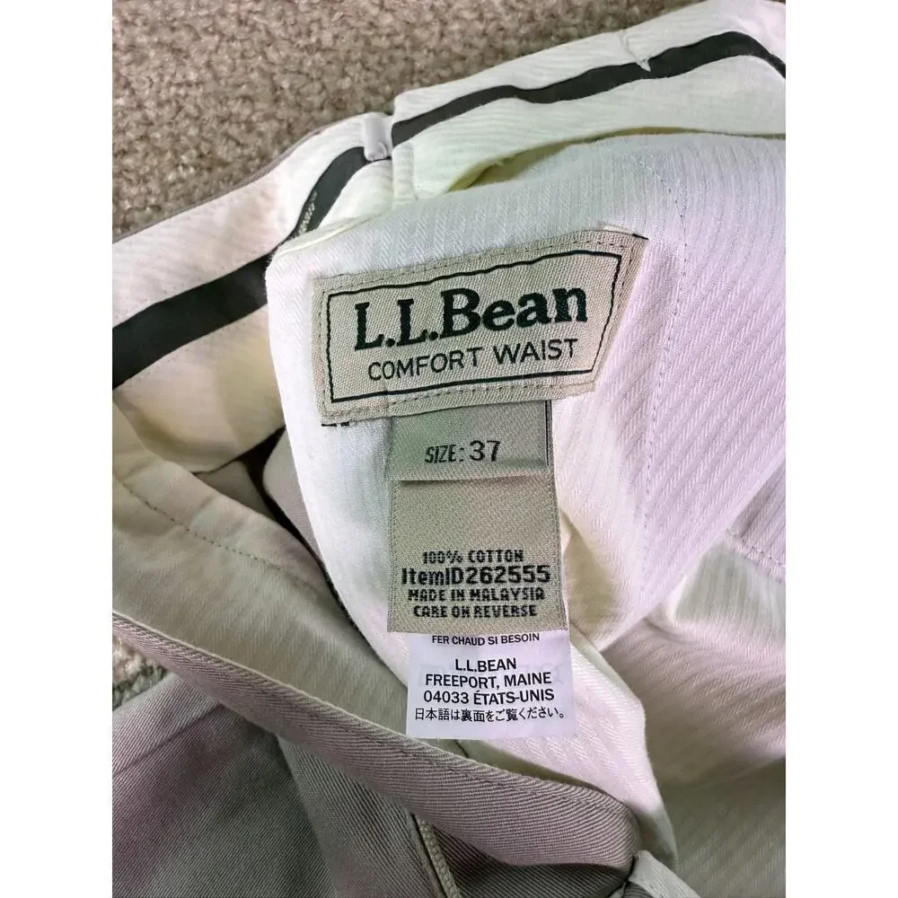 LL Bean Pants 38x31 Men's Comfort Fit Chino Khaki Wrinkle Free NWT D832